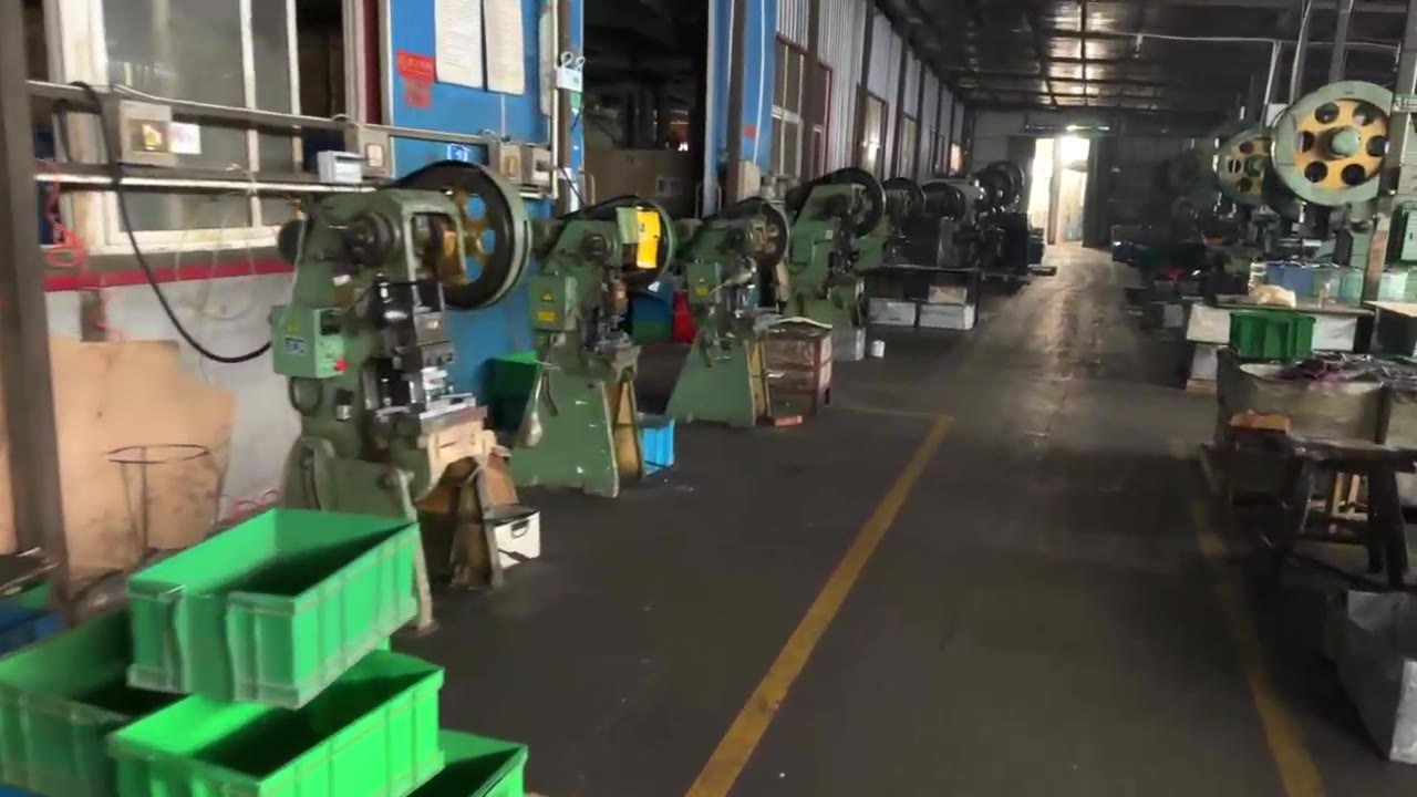 Row of flat-forming presses in the ground-floor stamping hall at Cixi Zhenkai Tools
