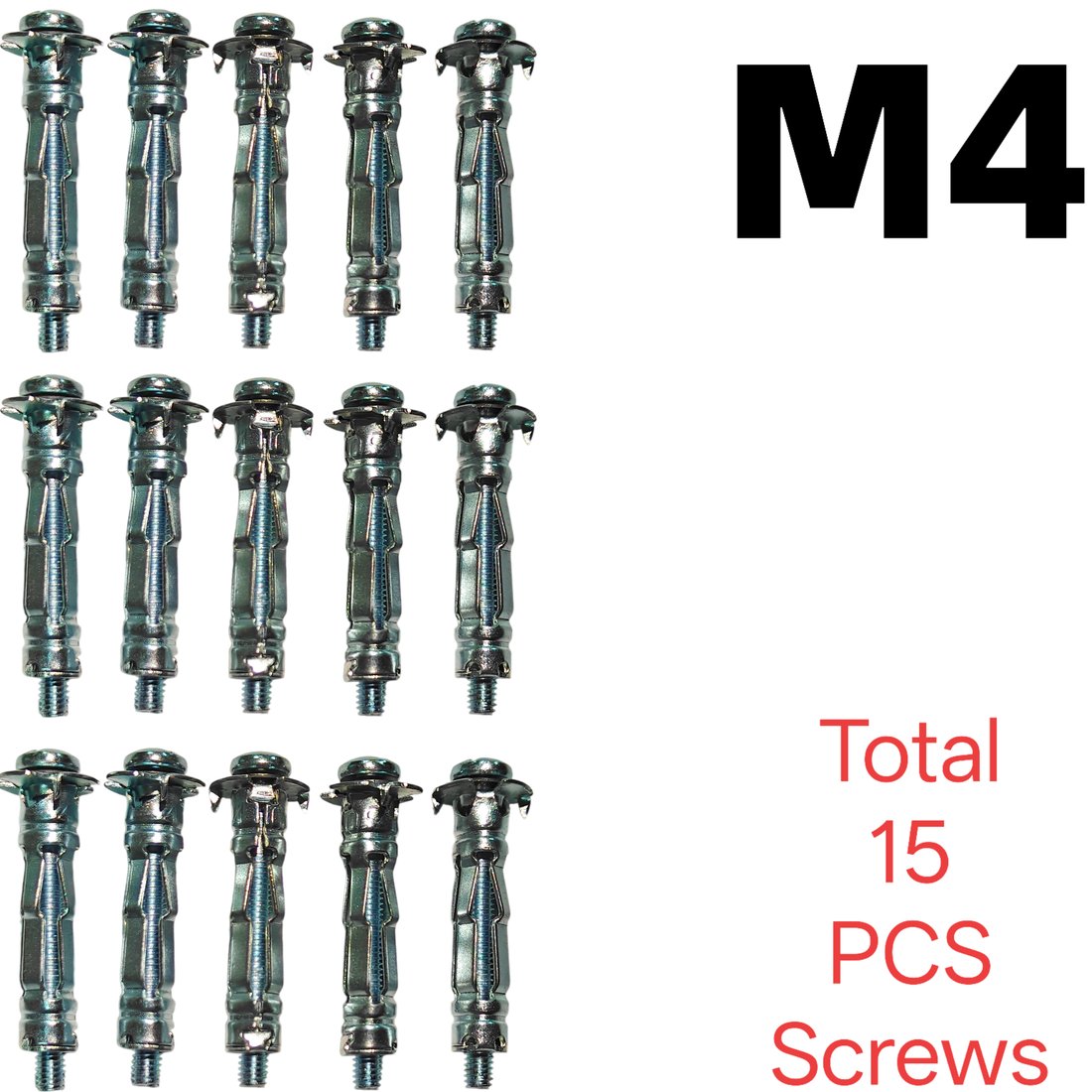 M4 expansion anchors, 15 pieces with screws