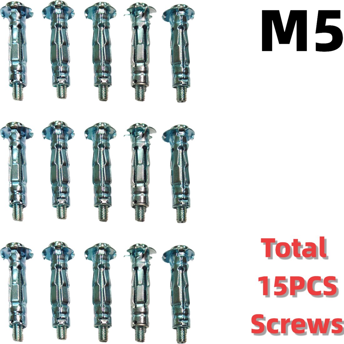 M5 expansion anchors, 15 pieces with screws