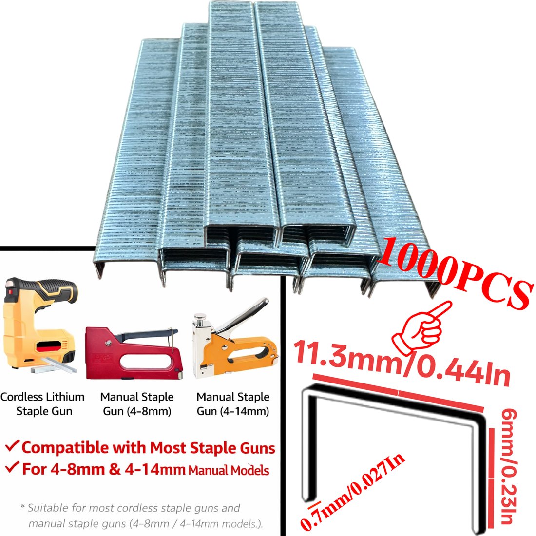 Staple refill pack, 1000 pieces